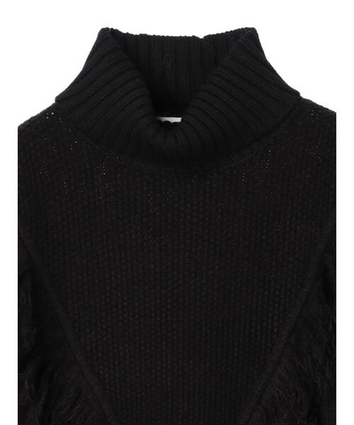 AMERICAN HOLIC(アメリカンホリック)の「フリンジニットプルオーバー(ニット/セーター・レディース・ブラック/オフホワイト・L/M)」の8枚目の写真