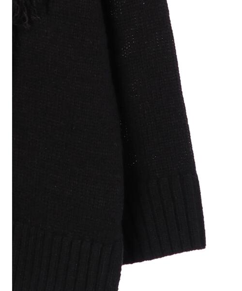 AMERICAN HOLIC(アメリカンホリック)の「フリンジニットプルオーバー(ニット/セーター・レディース・ブラック/オフホワイト・L/M)」の7枚目の写真