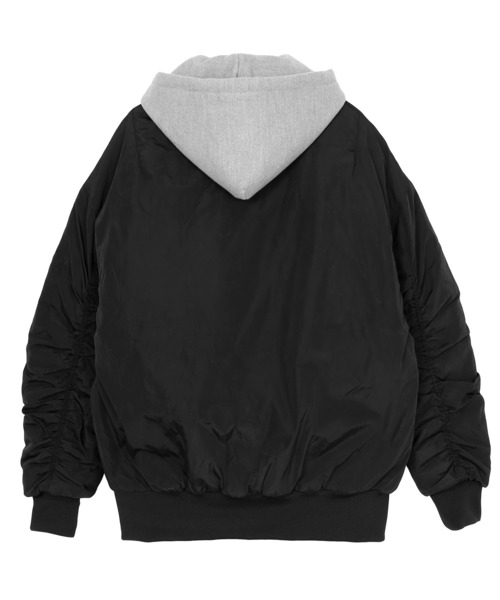 Figments（フィグメンツ）の「フードオーバーMA-1（MA-1・レディース・ブラック/カーキ・FREE）」の4枚目の写真