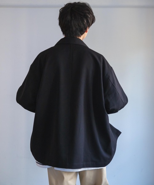 WEGO(ウィゴー)の「WEGO/ステンカラーショートジャケット(ブルゾン・メンズ・ブラック/アイボリー・LARGE/MEDIUM)」の4枚目の写真