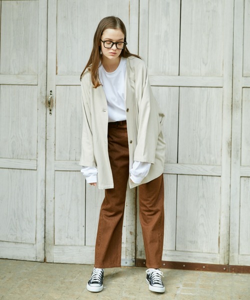 flaner（フラネ）の「loose linen jacket/ルーズリネンジャケット（その他アウター・レディース・ナチュラル・FREE）」の4枚目の写真