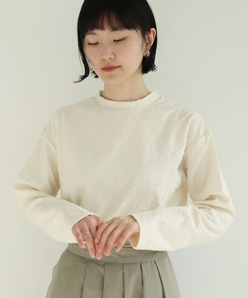 l'atelier du savon（アトリエドサボン）の「●小ドット　ハイネックPO（Tシャツ/カットソー・レディース・アイボリー/ピンク/ブラック・FREE）」の2枚目の写真