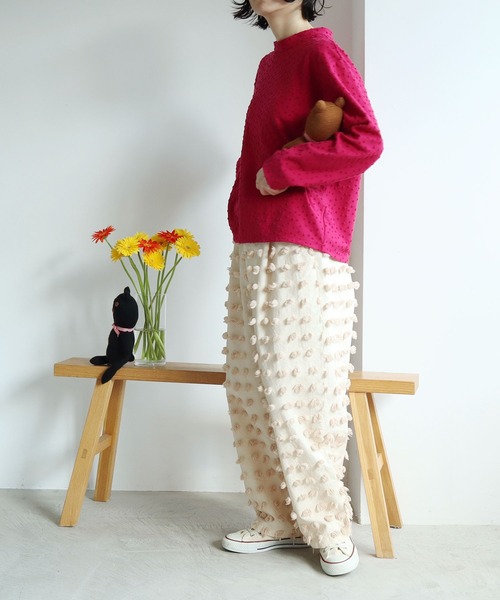 l'atelier du savon（アトリエドサボン）の「●小ドット　ハイネックPO（Tシャツ/カットソー・レディース・アイボリー/ピンク/ブラック・FREE）」の22枚目の写真