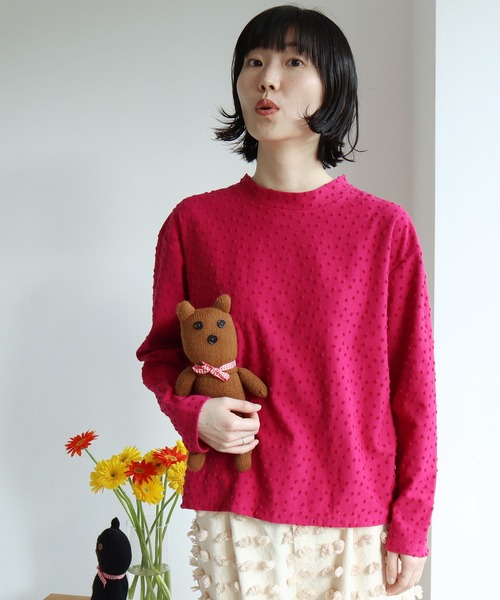 l'atelier du savon（アトリエドサボン）の「●小ドット　ハイネックPO（Tシャツ/カットソー・レディース・アイボリー/ピンク/ブラック・FREE）」の15枚目の写真