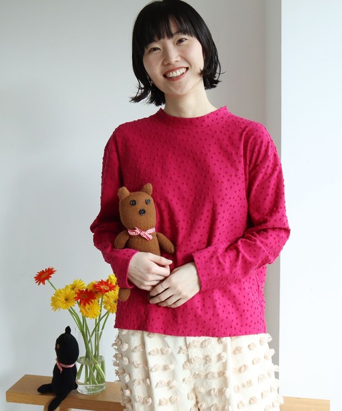 l'atelier du savon（アトリエドサボン）の「●小ドット　ハイネックPO（Tシャツ/カットソー・レディース・アイボリー/ピンク/ブラック・FREE）」の17枚目の写真