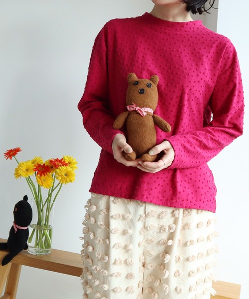 l'atelier du savon（アトリエドサボン）の「●小ドット　ハイネックPO（Tシャツ/カットソー・レディース・アイボリー/ピンク/ブラック・FREE）」の18枚目の写真