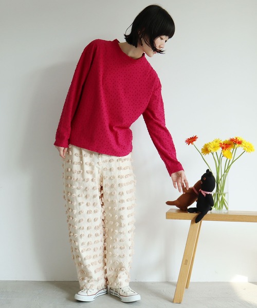 l'atelier du savon（アトリエドサボン）の「●小ドット　ハイネックPO（Tシャツ/カットソー・レディース・アイボリー/ピンク/ブラック・FREE）」の20枚目の写真