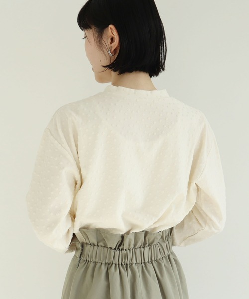 l'atelier du savon（アトリエドサボン）の「●小ドット　ハイネックPO（Tシャツ/カットソー・レディース・アイボリー/ピンク/ブラック・FREE）」の6枚目の写真