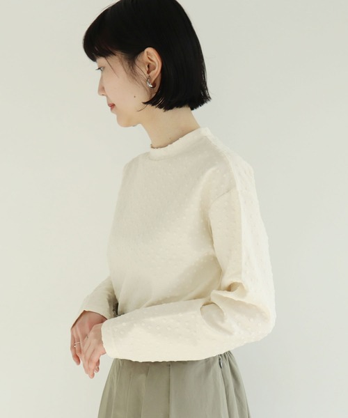 l'atelier du savon（アトリエドサボン）の「●小ドット　ハイネックPO（Tシャツ/カットソー・レディース・アイボリー/ピンク/ブラック・FREE）」の7枚目の写真