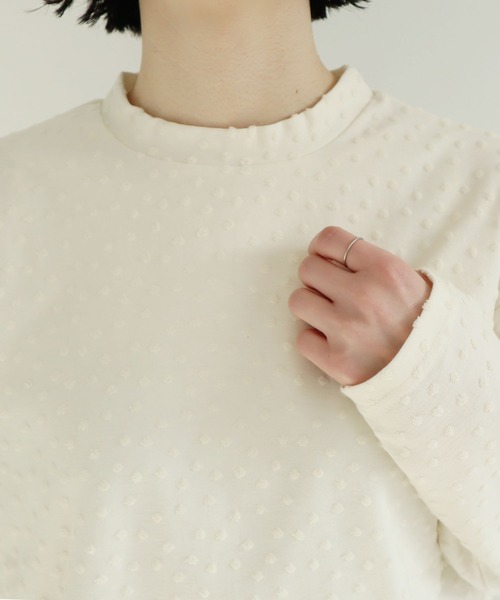 l'atelier du savon（アトリエドサボン）の「●小ドット　ハイネックPO（Tシャツ/カットソー・レディース・アイボリー/ピンク/ブラック・FREE）」の4枚目の写真