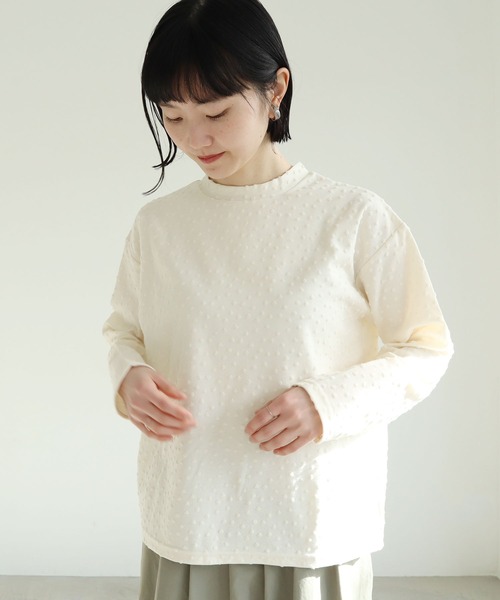 l'atelier du savon（アトリエドサボン）の「●小ドット　ハイネックPO（Tシャツ/カットソー・レディース・アイボリー/ピンク/ブラック・FREE）」の12枚目の写真