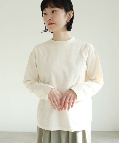 l'atelier du savon（アトリエドサボン）の「●小ドット　ハイネックPO（Tシャツ/カットソー・レディース・アイボリー/ピンク/ブラック・FREE）」の13枚目の写真