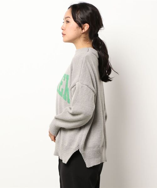 FRP（エフアールピー）の「ロゴニットプルオーパー（ニット/セーター・レディース・オフホワイト/ピンク/グリーン/グレー/ベージュ・FREE）」の6枚目の写真