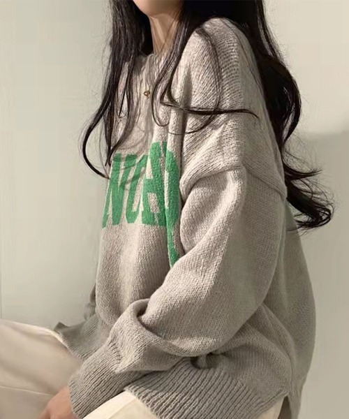 FRP（エフアールピー）の「ロゴニットプルオーパー（ニット/セーター・レディース・オフホワイト/ピンク/グリーン/グレー/ベージュ・FREE）」の10枚目の写真