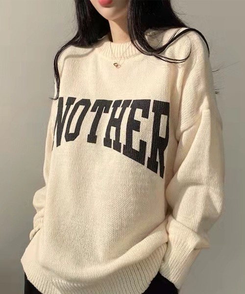 FRP（エフアールピー）の「ロゴニットプルオーパー（ニット/セーター・レディース・オフホワイト/ピンク/グリーン/グレー/ベージュ・FREE）」の8枚目の写真