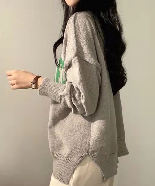 FRP（エフアールピー）の「ロゴニットプルオーパー（ニット/セーター・レディース・オフホワイト/ピンク/グリーン/グレー/ベージュ・FREE）」の11枚目の写真