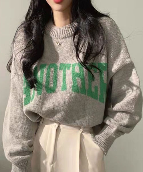 FRP（エフアールピー）の「ロゴニットプルオーパー（ニット/セーター・レディース・オフホワイト/ピンク/グリーン/グレー/ベージュ・FREE）」の15枚目の写真