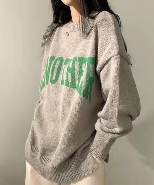 FRP（エフアールピー）の「ロゴニットプルオーパー（ニット/セーター・レディース・オフホワイト/ピンク/グリーン/グレー/ベージュ・FREE）」の19枚目の写真