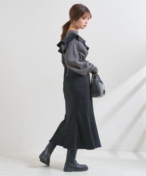 natural couture（ナチュラルクチュール）の「【WEB限定】ラッフル2WAYジャンバースカート（ジャンパースカート・レディース・ブラック/グレー/アイボリー/ピンクベージュ・FREE）」の21枚目の写真