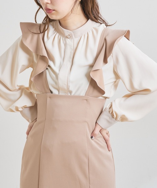 natural couture（ナチュラルクチュール）の「【WEB限定】ラッフル2WAYジャンバースカート（ジャンパースカート・レディース・ブラック/グレー/アイボリー/ピンクベージュ・FREE）」の19枚目の写真