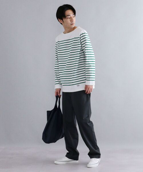 SHIPS(シップス)の「【WEB限定】SHIPS: ワンポイント ロゴ ワッペン ジャージー ボーダー ボートネック ロングスリーブ Tシャツ (ロンT) 22SS(Tシャツ/カットソー・メンズ・ホワイト/ネイビー/レッド/グリーン・SMALL/MEDIUM/LARGE/X-LARGE)」の6枚目の写真