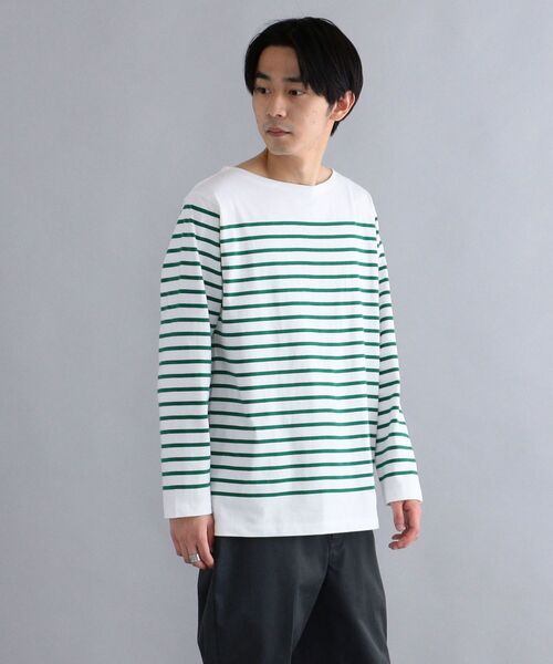 SHIPS(シップス)の「【WEB限定】SHIPS: ワンポイント ロゴ ワッペン ジャージー ボーダー ボートネック ロングスリーブ Tシャツ (ロンT) 22SS(Tシャツ/カットソー・メンズ・ホワイト/ネイビー/レッド/グリーン・SMALL/MEDIUM/LARGE/X-LARGE)」の12枚目の写真