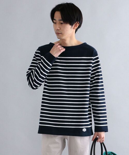 SHIPS(シップス)の「【WEB限定】SHIPS: ワンポイント ロゴ ワッペン ジャージー ボーダー ボートネック ロングスリーブ Tシャツ (ロンT) 22SS(Tシャツ/カットソー・メンズ・ホワイト/ネイビー/レッド/グリーン・SMALL/MEDIUM/LARGE/X-LARGE)」の13枚目の写真