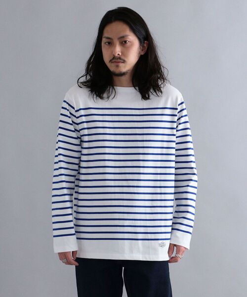 SHIPS(シップス)の「【WEB限定】SHIPS: ワンポイント ロゴ ワッペン ジャージー ボーダー ボートネック ロングスリーブ Tシャツ (ロンT) 22SS(Tシャツ/カットソー・メンズ・ホワイト/ネイビー/レッド/グリーン・SMALL/MEDIUM/LARGE/X-LARGE)」の14枚目の写真