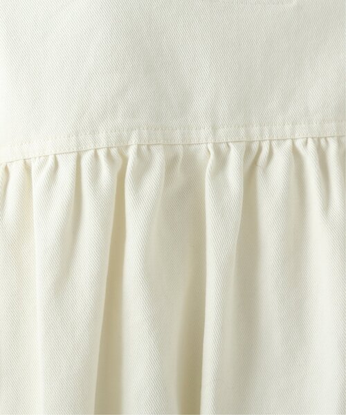 RAY CASSIN(レイカズン)の「カラーツイルボリューム袖ビッグGジャン(デニムジャケット・レディース・キナリ/グレイッシュベージュ/ワンウォッシュ・FREE)」の5枚目の写真