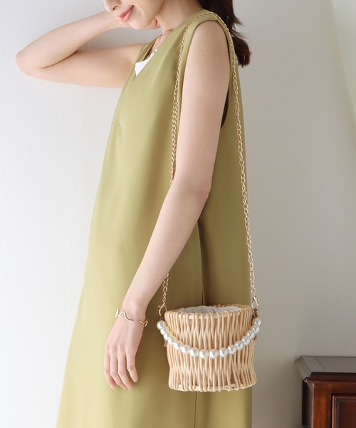 BLUEEAST(ブルーイースト)の「パールハンドル付きかごバッグ(かごバッグ・レディース・A/B・FREE)」の2枚目の写真
