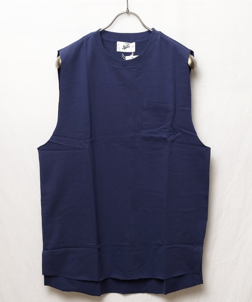 sunny branch(サニーブランチ)の「★RDS★ポケット付き カットオフ ノースリーブカットソー(Tシャツ/カットソー・メンズ・ベージュ/ネイビー/カーキ/ブラック/オフホワイト・MEDIUM/LARGE)」の8枚目の写真