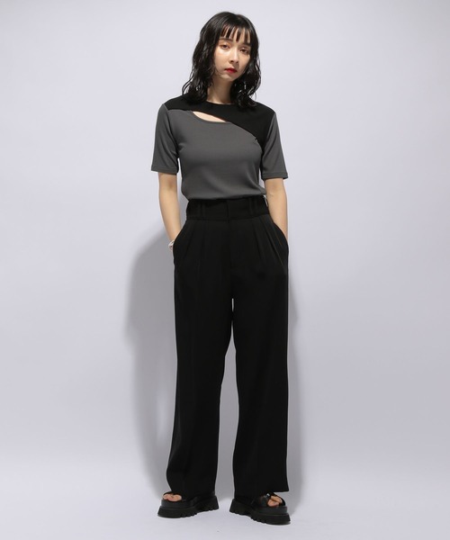 HARE（ハレ）の「TOROMIストレートパンツ(HARE)（その他パンツ・レディース・ブラック/グリーン/パープル/ブルー/グリーン系その他/ダークグリーン/ボルドー・FREE）」の9枚目の写真