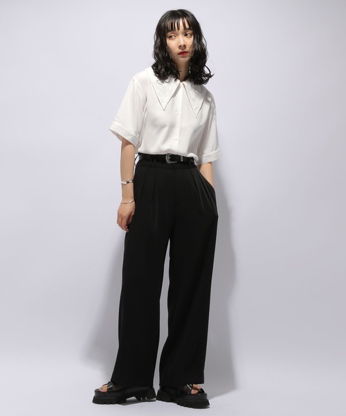 HARE（ハレ）の「TOROMIストレートパンツ(HARE)（その他パンツ・レディース・ブラック/グリーン/パープル/ブルー/グリーン系その他/ダークグリーン/ボルドー・FREE）」の10枚目の写真