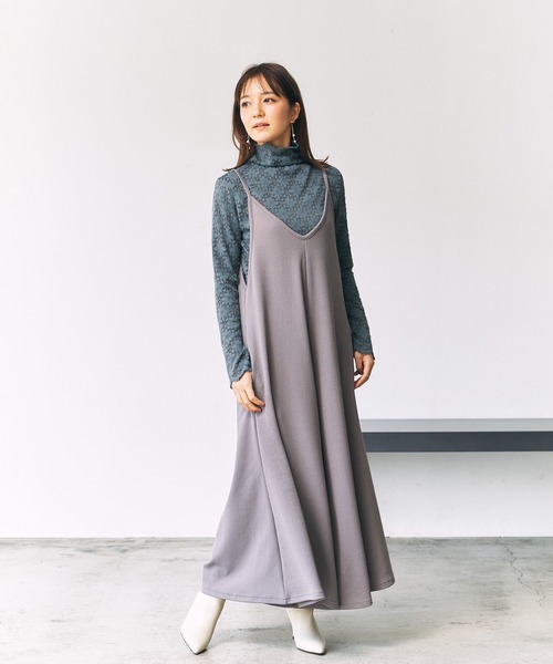 ECLIN(エクラン)の「カットソーサロペットワイドパンツ(サロペット/オーバーオール)」|グレー