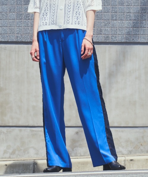 VACANCY（ヴァカンシー）の「SETUPヴィンテージレースストレートラインパンツ（その他パンツ・レディース・ブラック/イエロー/ブルー・SMALL/MEDIUM/LARGE）」の2枚目の写真