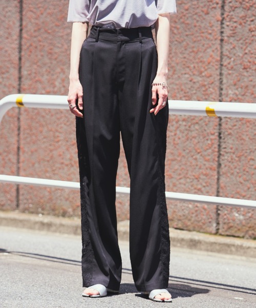 VACANCY（ヴァカンシー）の「SETUPヴィンテージレースストレートラインパンツ（その他パンツ・レディース・ブラック/イエロー/ブルー・SMALL/MEDIUM/LARGE）」の4枚目の写真