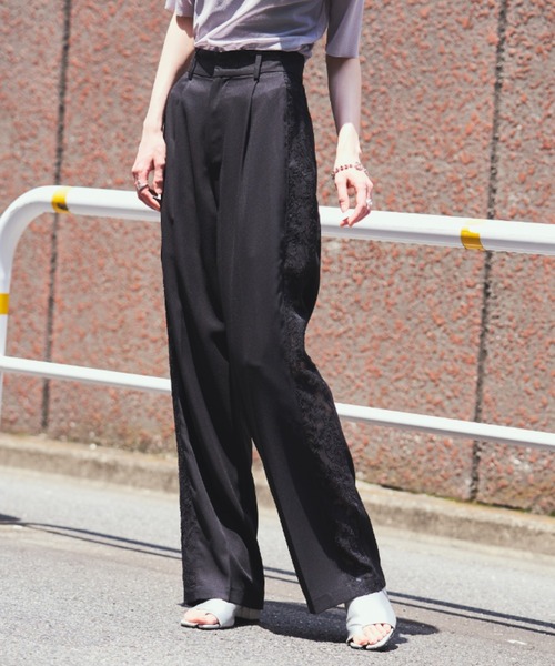 VACANCY（ヴァカンシー）の「SETUPヴィンテージレースストレートラインパンツ（その他パンツ・レディース・ブラック/イエロー/ブルー・SMALL/MEDIUM/LARGE）」の5枚目の写真