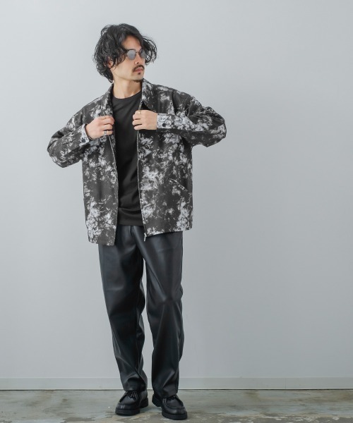improves（インプローブス）の「とろみジョーゼット 総柄プリント 総裏 ジップ ジャケット セットアップ対応（ブルゾン・メンズ・ブラック/B/ライトグレー/ブルー/グリーン/A・LARGE/MEDIUM）」の9枚目の写真