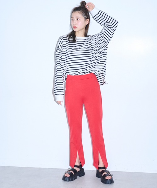 FREE'S MART(フリーズマート)の「◆ポンチフロントスリットパンツ(その他パンツ・レディース・ブラック/レッド/ブルー・SMALL/MEDIUM)」の5枚目の写真