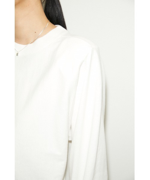 THROW by SLY（スローバイスライ）の「THROW PADDED L/S TOPS ロングスリーブ トップス（Tシャツ/カットソー・レディース・ホワイト/ブラック/ライム・FREE）」の5枚目の写真