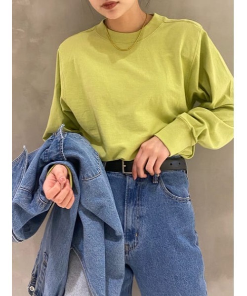 THROW by SLY（スローバイスライ）の「THROW PADDED L/S TOPS ロングスリーブ トップス（Tシャツ/カットソー・レディース・ホワイト/ブラック/ライム・FREE）」の10枚目の写真