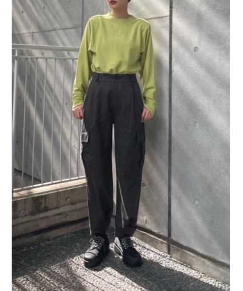 THROW by SLY（スローバイスライ）の「THROW PADDED L/S TOPS ロングスリーブ トップス（Tシャツ/カットソー・レディース・ホワイト/ブラック/ライム・FREE）」の12枚目の写真