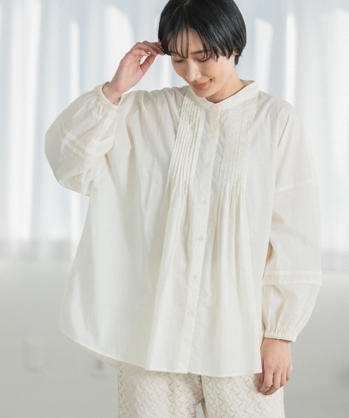 LEPSIM（レプシィム）の「軽やかコットンブラウス[2022春夏]　262886（シャツ/ブラウス・レディース・オフホワイト/ピンク/ブラック/ロイヤルブルー・FREE）」の5枚目の写真