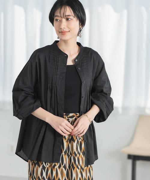 LEPSIM（レプシィム）の「軽やかコットンブラウス[2022春夏]　262886（シャツ/ブラウス・レディース・オフホワイト/ピンク/ブラック/ロイヤルブルー・FREE）」の7枚目の写真