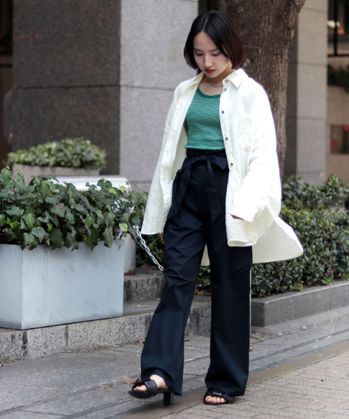 JOINT WORKS(ジョイントワークス)の「リネン100ビッグシャツ(シャツ/ブラウス・レディース・ブラウン/レッド/キナリ・FREE)」の8枚目の写真