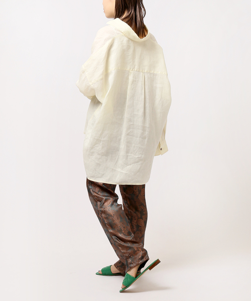 JOINT WORKS(ジョイントワークス)の「リネン100ビッグシャツ(シャツ/ブラウス・レディース・ブラウン/レッド/キナリ・FREE)」の10枚目の写真