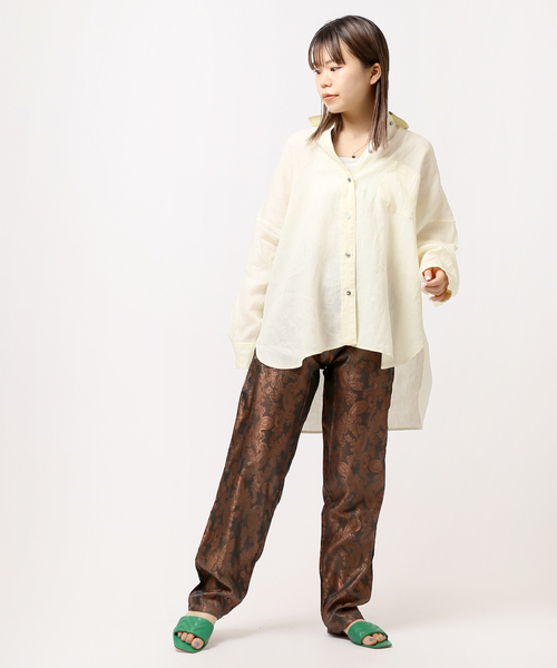 JOINT WORKS(ジョイントワークス)の「リネン100ビッグシャツ(シャツ/ブラウス・レディース・ブラウン/レッド/キナリ・FREE)」の11枚目の写真