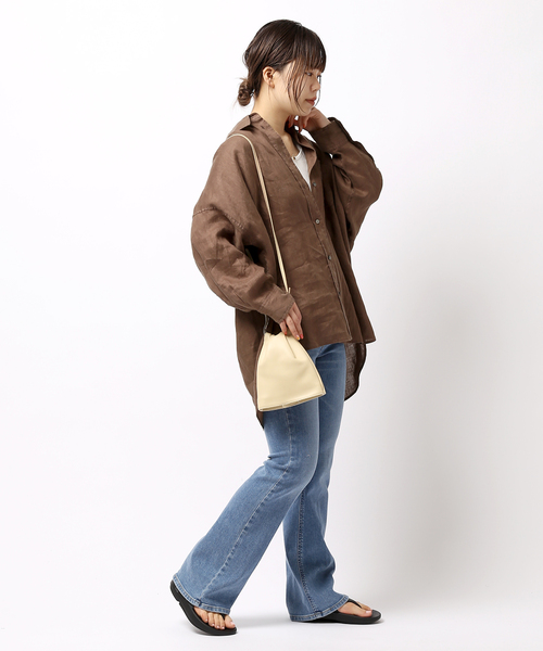 JOINT WORKS(ジョイントワークス)の「リネン100ビッグシャツ(シャツ/ブラウス・レディース・ブラウン/レッド/キナリ・FREE)」の17枚目の写真