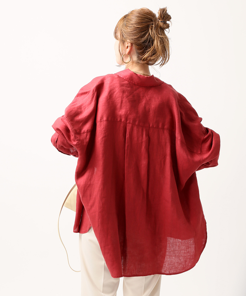 JOINT WORKS(ジョイントワークス)の「リネン100ビッグシャツ(シャツ/ブラウス・レディース・ブラウン/レッド/キナリ・FREE)」の22枚目の写真