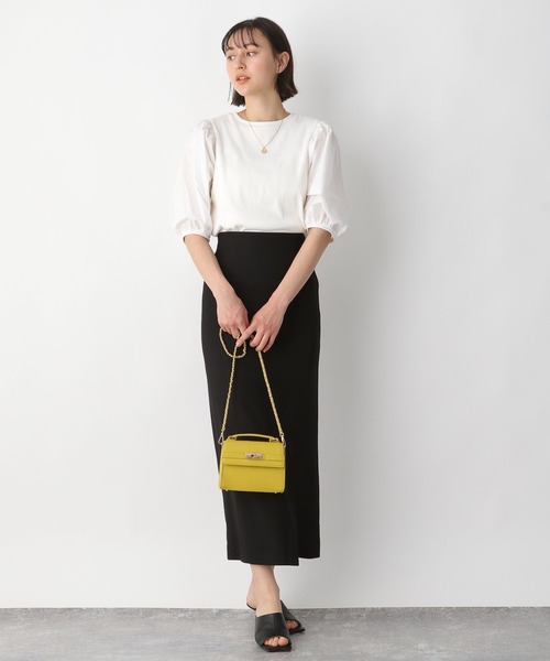 A part by(アパートバイ)の「ドッキングパフプルオーバー_6分袖 276087(Tシャツ/カットソー・レディース・ブラック/オフホワイト/ブラック系その他2・FREE)」の20枚目の写真